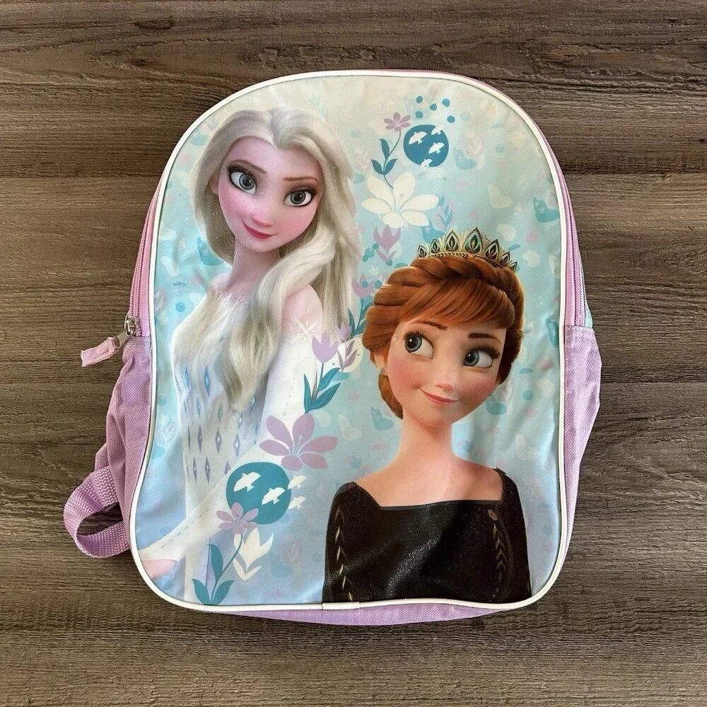 Disney Frozen Elsa & Anna Backpack Pink Purple Girls School Bag